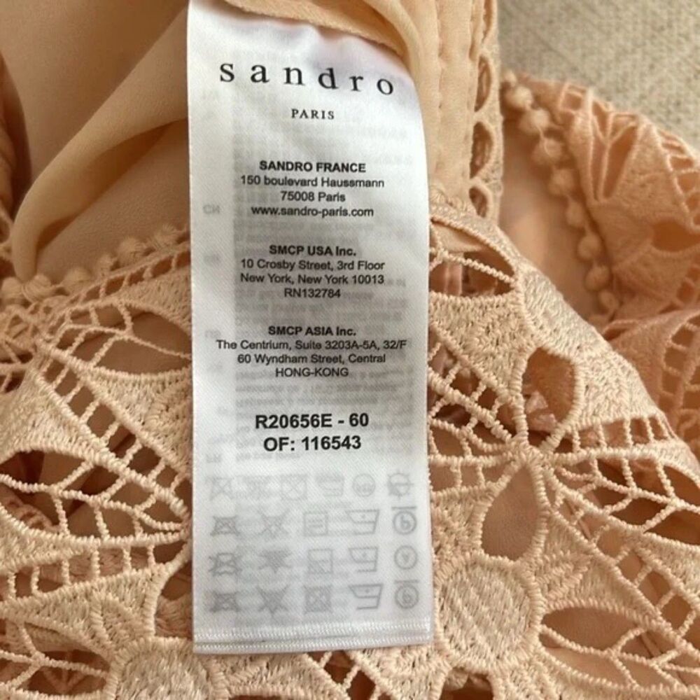 NWOT Sandro Bilali Guipure Lace Dress Women Size 2 - S/M - Picture 7 of 16